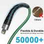 iPhone Charger, iCrius [Apple MFi Certified] 6Ft Led Light Up Lightning Cable USB Fast Charger Charging Cord Compatible with iPhone 11 Pro Max XS XR X 8 7 6 Plus SE iPad and More(Green)