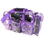 SHANY Clear PVC Makeup Bag - Large Professional Makeup Artist Rectangular Tote with Shoulder Strap and 5 External Pockets - PURPLE