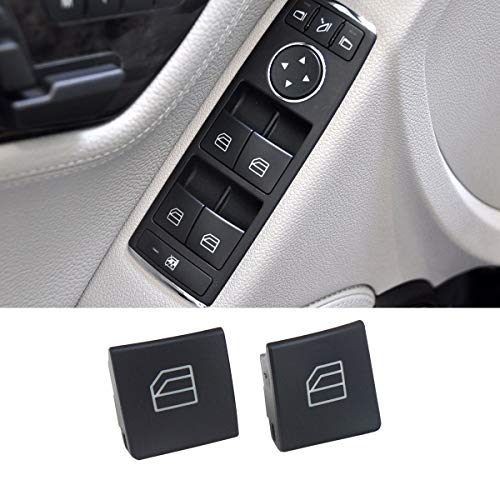 Jaronx 2PCS Driver Window Switch Button Covers for Mercedes Benz,Power Window Master Switch Repair Button Caps Button for C-Class W204 C230 C280 C300 C350,E-Class W212,GLK-Class GLK350 (Not for 2013+)