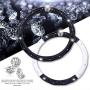 Queens Car Steering Wheel Cover with Noble Crown + Bling Diamond + Exquisite Lattice Design Auto Stylish Elegant Collection Accessories Universal 15''/38cm (Black - White)