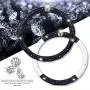Queens Car Steering Wheel Cover with Noble Crown + Bling Diamond + Exquisite Lattice Design Auto Stylish Elegant Collection Accessories Universal 15''/38cm (Black - White)