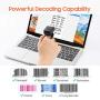 Tera CCD Wireless Ring Finger Barcode Scanner with Bluetooth, Mini Portable Bar Code Reader Fast Scanning for Screen Digital 1D Barcodes Work with Windows Mac OS Android iOS