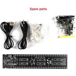 DDIY Voice-Controlled Wire-Controlled 30-Segment Music Rhythm lamp Spectrum Level Display unassembled Parts Welding Electronic DIY kit（Red and Blue Parts ）