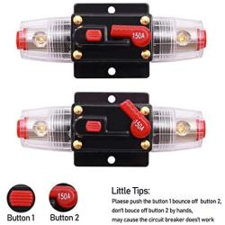 Tnisesm 100Amp Car Audio Inline Circuit Breaker, Reset Fuse Holder Manual Reset 12V-24V DC with Small Wrench for Car Audio System Protection Z-100A