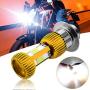 HONLEEX Mini AC/DC 9-85V P15D H6M LED Motorcycle Headlight Bulb,1600LM 3xCOB LEDs Hi/Lo Beam P15D-25-1 LED Bulb for ATVS Yamaha Motorbike Car Heamlamp.Pack of 1 (Golden)