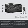 Logitech MK550 Wireless Wave Keyboard and Mouse Combo - Includes Keyboard and Mouse, Long Battery Life, Ergonomic Wave Design - Black
