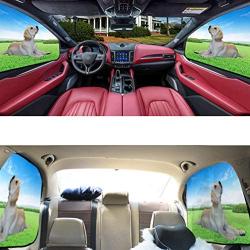 ZATOOTO Car Side Window Sun Shades - Front Rear 4 pcs Magnetic Privacy SunShades Labrador Dog Pattern Design SUV Windshield Curtain for Baby Kids