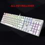 Havit Mechanical Gaming Keyboard and Mouse Combo Blue Switch 104 Keys Rainbow Backlit Keyboards, 4800 Dots Per Inch 7 Button Mouse Wired for PC Gamer Computer Laptop (White)