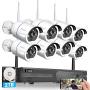 【2 Way Audio】 Wireless Security Camera System, Fyuui 1080P 8 Channel Wireless Surveillance NVR with 2TB Hard Drive, 8pcs 2.0 Megapixel (1920×1080P) WiFi IP Bullet Camera Outdoor Indoor, H.265+ NVR