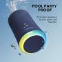 Soundcore Anker Flare Mini Bluetooth Speaker, Portable Wireless Speaker, Waterproof for Outdoor Parties, LED Light Show with 360° Sound and BassUP Technology- Blue
