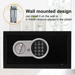 SamYerSafe Safe Box with Sensor Light,0.45 Cubic Feet Security Safe with Electronic Digital Keypad Money Safe Steel Construction Hidden with Lock，Wall or Cabinet Anchoring Design for Office Home Hotel