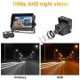 Hodozy Backup Camera 2 Split Screen Monitor System DVR Recording 7 inch 1080P Dual Waterproof Night Vision Rearview Camera Easy Installation for Truck/Trailer/Large Box/RV/Camper/Bus