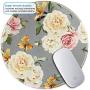 BOSOBO Mouse Pad, Blooming Rose Round Mousepad, Customized Gaming Mouse Mat for Laptop, Computer & PC, Durable Stitched Edges, Non-Slip Rubber Base, Enhanced Thickness, Waterproof