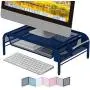 NEATERIZE Monitor Stand for Desk - Metal Monitor Stand Riser and Laptop Desk Stand with Organizer - Desktop Computer Stand and Monitor Riser Stand for Desk with Drawer - Improves Airflow - (Navy) NEATERIZE Monitor Stand for Desk - Metal Monitor Stand Riser and Laptop Desk Stand with Organizer - Desktop Computer Stand and Monitor Riser Stand for Desk with Drawer - Improves Airflow - (Navy)