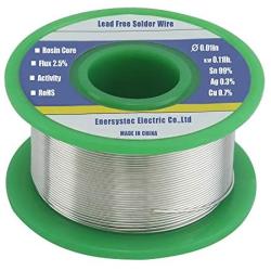 Ultra-Thin Solder Wire 0.01in (0.3mm) Rosin Core Flux 2.5%, Lead Free Solder Wire Sn99 Ag0.3 Cu0.7 Flow 0.11lb. for High Precision Electronics Soldering