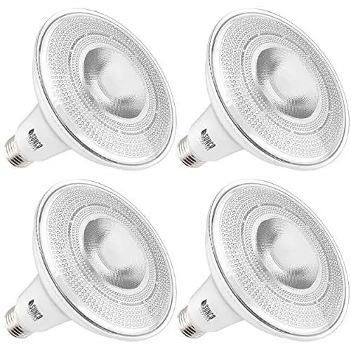 Sunco Lighting 4 Pack PAR38 LED Bulb with Dusk-to-Dawn Photocell Sensor, 15W=120W, 5000K Daylight, 1250 LM, Auto On/Off, Security Spotlight Indoor/Outdoor - UL & Energy Star Listed