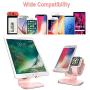 Apple Watch Stand, Apple Watch Charging Stand Station Dock, ZVEdeng 2 in 1 Universal Stand Holder for iPhone 12 Pro Max/12/12Pro/12 Mini Apple Watch Both 38mm-42mm (Rose Gold-Leather)