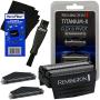 Remington Shaver Screens and Cutters Replacement Heads (SPF300) + Double Ended Shaver Brush + HeroFiber Cleaning Cloth Compatible with Remington F4900, F5800, F7800, F7805 Electric Razor for Men