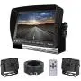 Dual Backup Cameras and Monitor Kit Wired for Van, RV, Semi Truck, 2 Upgraded 175º Wide View Infrared Waterproof Rear View Cams with 7 Inch Adjustable Display