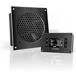 AC Infinity AIRPLATE T3, Quiet Cooling Fan System 6'' with Thermostat Control, for Home Theater AV Cabinets