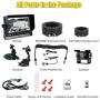 Backup Camera for Trailer, VECLESUS VMST Trailer Backup Camera Kit, 7” Wide Screen, Night Vision, Waterproof, 33ft+ 66ft Extension Cord + Detachable Trailer Connector Kit for Truck RV Camper Trailer