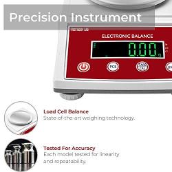 American Fristaden Lab Analytical Precision Scale 2000g x 0.01g | 01 Gram Scale Weighs Grams, Ounces, Pounds, Carats | High Accuracy Digital Balance for Laboratory, Jewelry, Business | 1YR Warranty