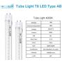 Focuslux 4 Pack T8 T12 LED Bulbs 4 Foot, 18W = 40W Fluorescent, 3200Lm, 4000K, T10 Light Tube, Single or Double Ended Powered, Dual End Ballast Compatible & Bypass , UL, DLC, Clear