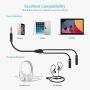 Syncwire Headphone Splitter, Nylon-Braided 3.5mm Extension Cable Audio Stereo Y Splitter (Hi-Fi Sound), 3.5mm Male To 2 Ports 3.5mm Female Headset Splitter for Phone, PS4, Switch, Tablets & More