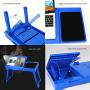 Laptop Desk for Bed Laptop Tray Table Foldable Stand Desk with Cooling Fan, 4 Port USB Hub, Adjustable LED Light, Mouse Pad and Storage Box for Working, Reading on Bed Couch Sofa (Blue)