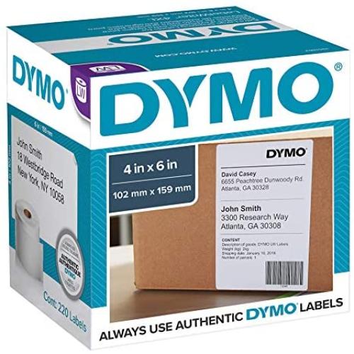 DYMO LabelWriter Shipping - Shipping Labels - Black on White - 4 in x 6 in - 220 Label(s)