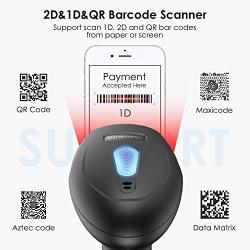 Gemeita 2D Barcode Scanner Capture Barcodes from Screen, Handheld USB Bar Code Reader for Supermarket, Warehouse, Store