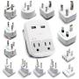International Plug Adapter Kit, Ceptics World Safest Grounded 13 Adaptor Set Dual USB Ports - Travel Anywhere - Business Use - Perfect for Laptops, Cell Phones, Chargers - Surge Protection