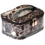 Jarrel 3Pcs Makeup Bag Set Travel Portable Cosmetic Bag - Clear & Leopard Print Pouch Waterproof Organizer Multifunction Case (3in1 Leopard Print)