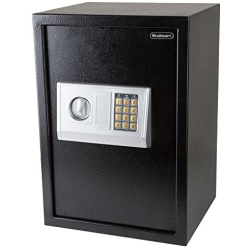 Stalwart Digital Safe-Electronic, Extra-Large, Steel, Keypad, 2 Manual Override Keys-Protect Money, Jewelry, Passports-for Home or Business, Black, 14'' L x 12'' W x 20'' H - 65-EA-50