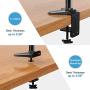 Huanuo Dual Monitor Stand - Height Adjustable Gas Spring Monitor Desk Mount Fits 2 Flat/Curved Computer Screens 15 to 27 Inch, Double Articulating Arms Vesa Bracket with C Clamp, Grommet Mounting