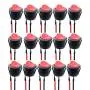 DaFuRui Round Red Rocker Switch 24V, 15PCs Mini 2 Position ON/Off Switch SPST Red Button with Wire