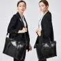 BOSTANTEN Women Leather Laptop Tote Office Shoulder Handbag Vintage Briefcase 15.6 inch Computer Work Purse Black