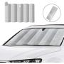 HUILI Windshield Shade, Foldable Car Window Sun Shade for Windshield 59x31.5 inches Sun Visor, Car Window Shade for Pickups, Trucks, SUVs, Silver