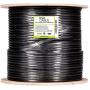 trueCABLE Cat6 Outdoor W/Messenger, Shielded FTP, 1000ft, UV, Aerial, CMX, Black, 23AWG Solid Bare Copper, 550MHz, ETL Listed, Bulk Ethernet Cable