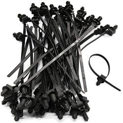 50 Pack Cable Zip Ties, 8.3 inch Heavy Duty Nylon Push Mount Self Locking UV Resistant Assortment for Indoor Wire Tying-Black