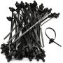 50 Pack Cable Zip Ties, 8.3 inch Heavy Duty Nylon Push Mount Self Locking UV Resistant Assortment for Indoor Wire Tying-Black