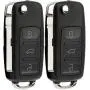 KeylessOption Keyless Entry Remote Control Car Uncut Blade Flip Key Fob for VW NBG010180T (Pack of 2)