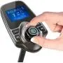 Nulaxy Bluetooth Car FM Transmitter Audio Adapter Receiver Wireless Handsfree Car Kit TF Card AUX 1.44 Display – KM18 Brown