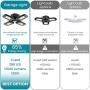 2-Pack LED Garage Lights, New Four Leaf Deformable 120W LED Garage Light, 12000 LM 6500K Quadruple Glow LED Garage Light Ceiling Lights for Garage Basement Workshop, Warehouse, Workshop and Yard