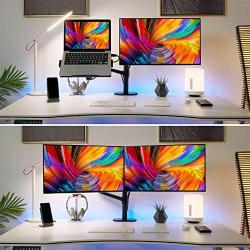 viozon Monitor and Laptop Mount, 2-in-1 Adjustable Dual Monitor Arm Desk Stand, Single Gas Spring Arm with Laptop Tray for 12-17'' Laptop. Single Arm Stand/Holder for 17-32'' Computer Monitor(3L-Pro-b)