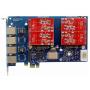 Analog FXO Card with 4 FXO Ports,PCI Express (PCI-E) Connector,For Issabel ,Freepbx,AsteriskNow tdm410e Fori VoIP Telephone System IP PBX