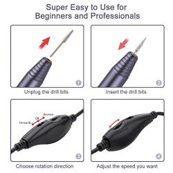 20,000RPM Portable Electric Salon Nail Drill Set, Professional Acrylic Efile Nail File Drill for Manicure& Pedicure Kit with Nail Bits, Nail Clipper Set, Nail Brush and Sanding Band, Charcoal Grey