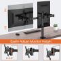 Perlegear Dual Monitor Desk Mount with Height Adjustable Articulating Arms Stand Heavy Duty Clamp and Grommet Base Fits Two 17-32 Inch Flat Curved Screens, Max VESA 100x100mm Holds up to 26 lbs