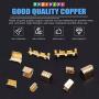 Glarks 525Pcs U Shape Copper Wire CrimpTerminal Assortment Set Non-Insulated Copper Ring Spade Butt Lugs Open Barrel Connectors Kit