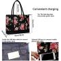 Woman Laptop Tote Bag,USB Teacher Bag Large Work Bag Purse Fits 15.6 in Laptop